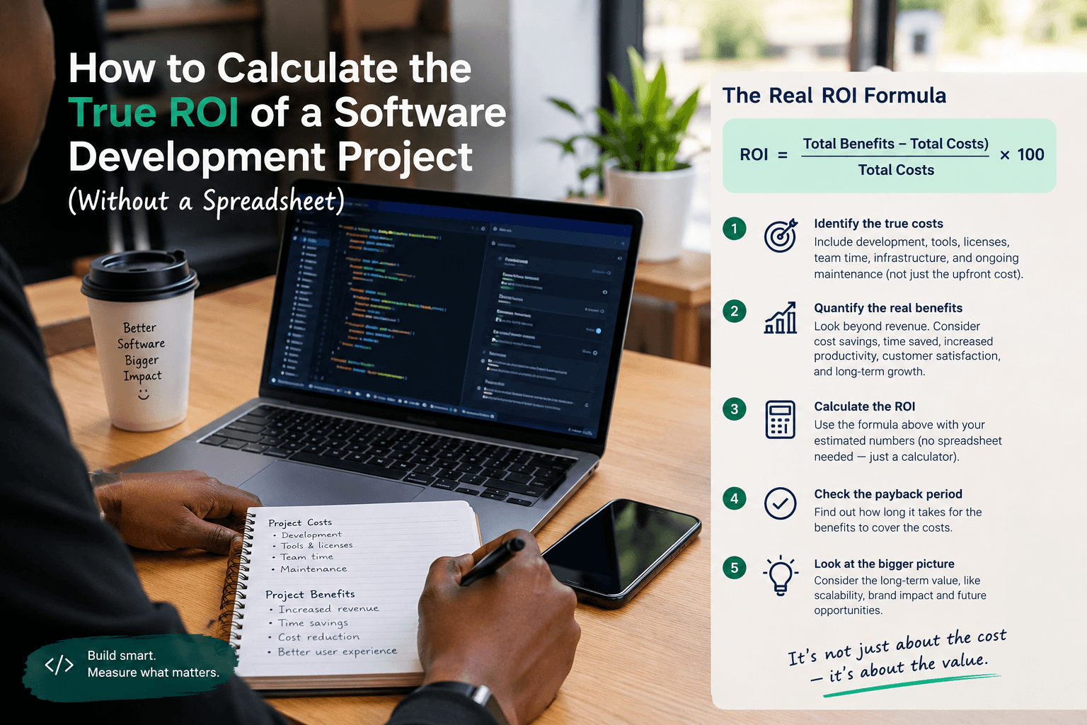 How to calculate the true ROI of a software development project (without a spreadsheet)